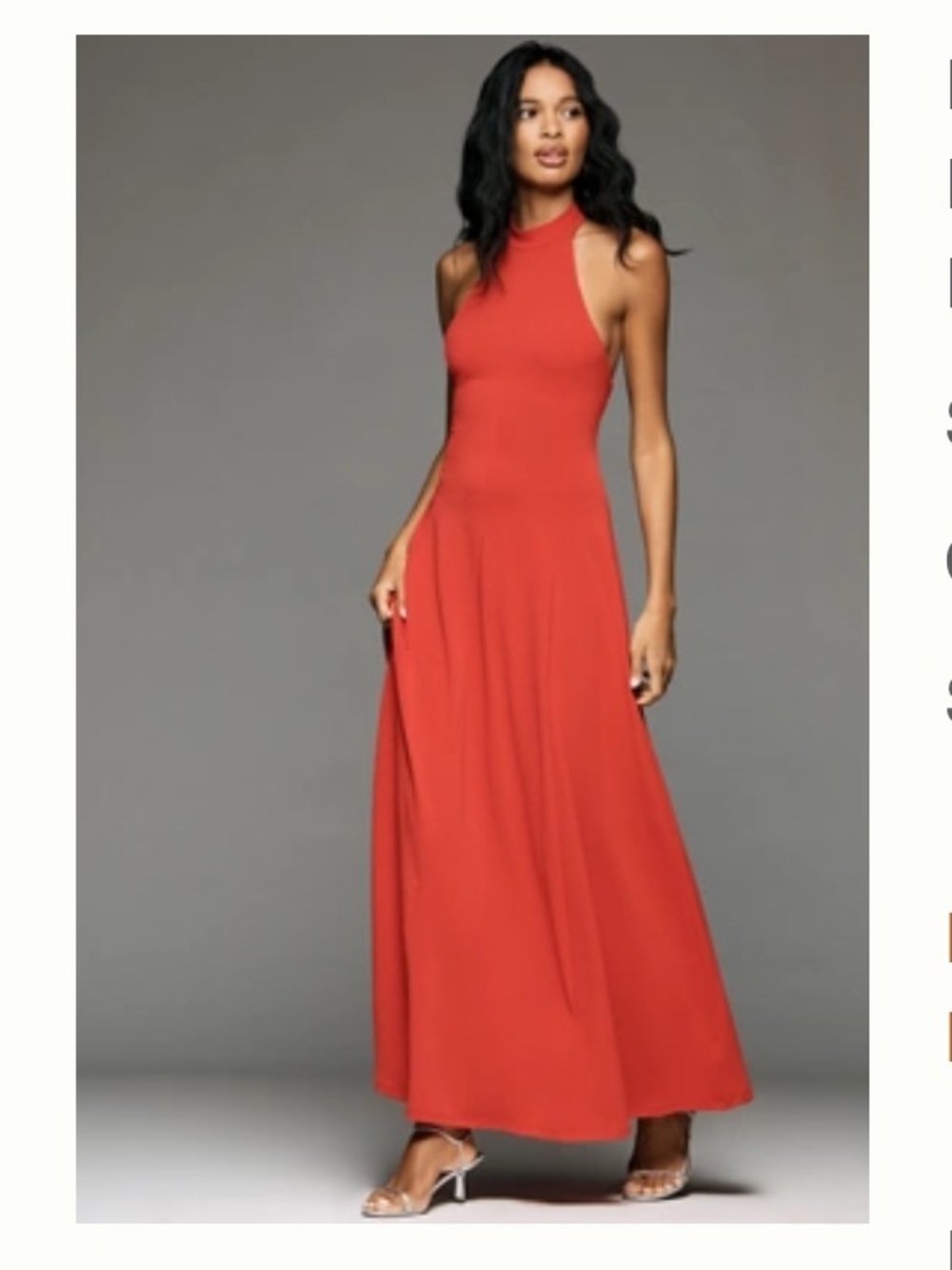 ANTHROPOLOGIE HALTER MAXI OCCASION DRESS in Haute Red Size Small 🔥